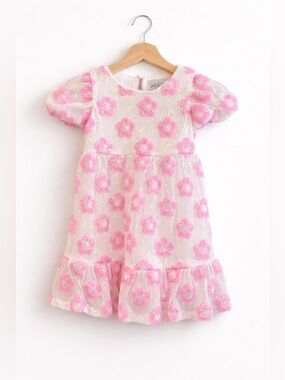 Sparkle & Shine Girls Sequin Floral Dress Size 5 Pink Flower Party Boutique